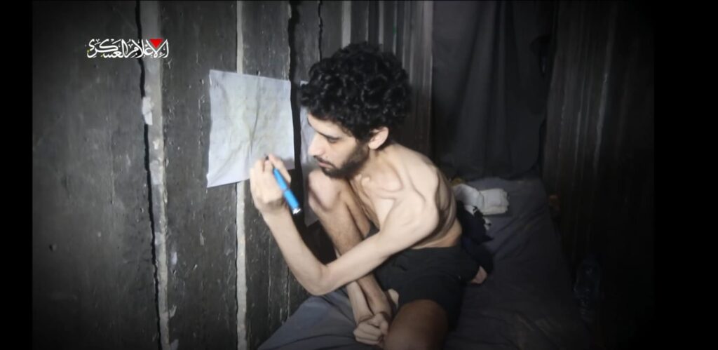 אביתר דוד במנהרה. אולטימטום לחמאס. צילום מסך מסרטון חמאס
